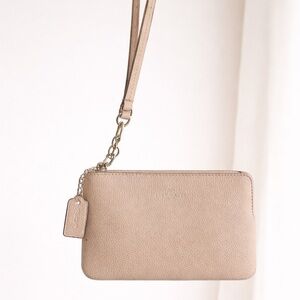 Coach Light Tan Leather Wristlet